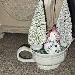Holiday Snowman Teacup Decoration
